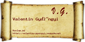 Valentin Gyöngyi névjegykártya